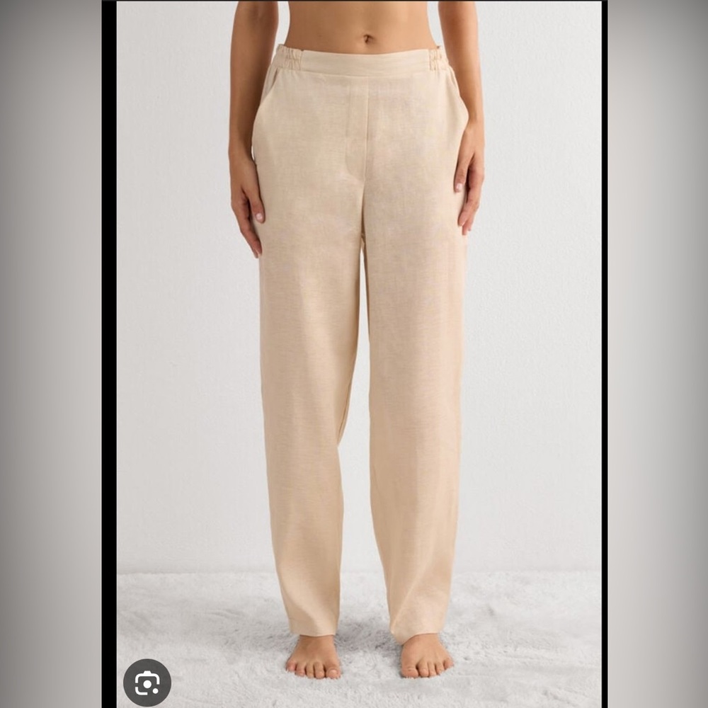 Eileen‎ Fisher Cream Women's Trousers 100 % organic linen